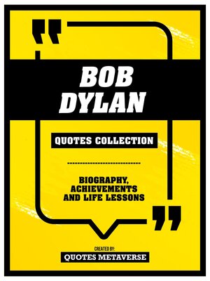 cover image of Bob Dylan--Quotes Collection